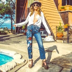 ❤️🔥 ALICE + Olivia❤️🔥 AO.LA High-Rise Straight Leg Jean | GORGEOUS | US 28